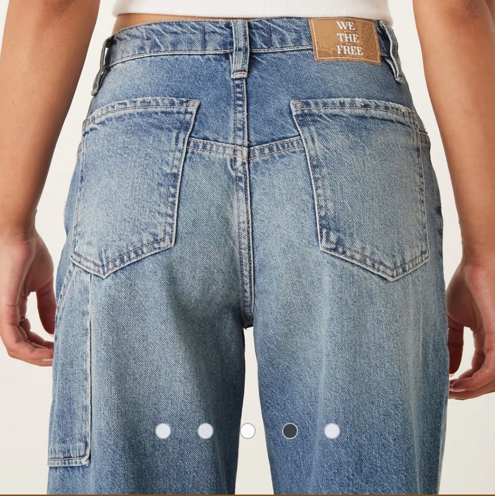 Free People Light Blue Wide Leg Jeans - Picture 3 of 10